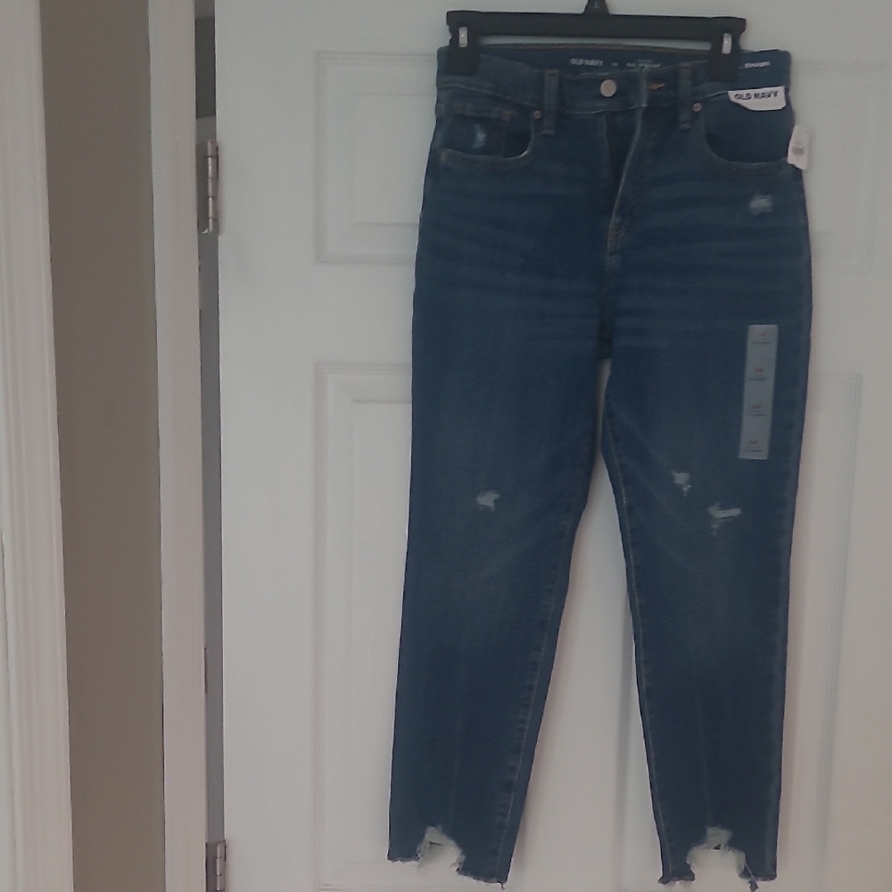 Old Navy High-Rise Dark Wash Distressed Women's Jeans